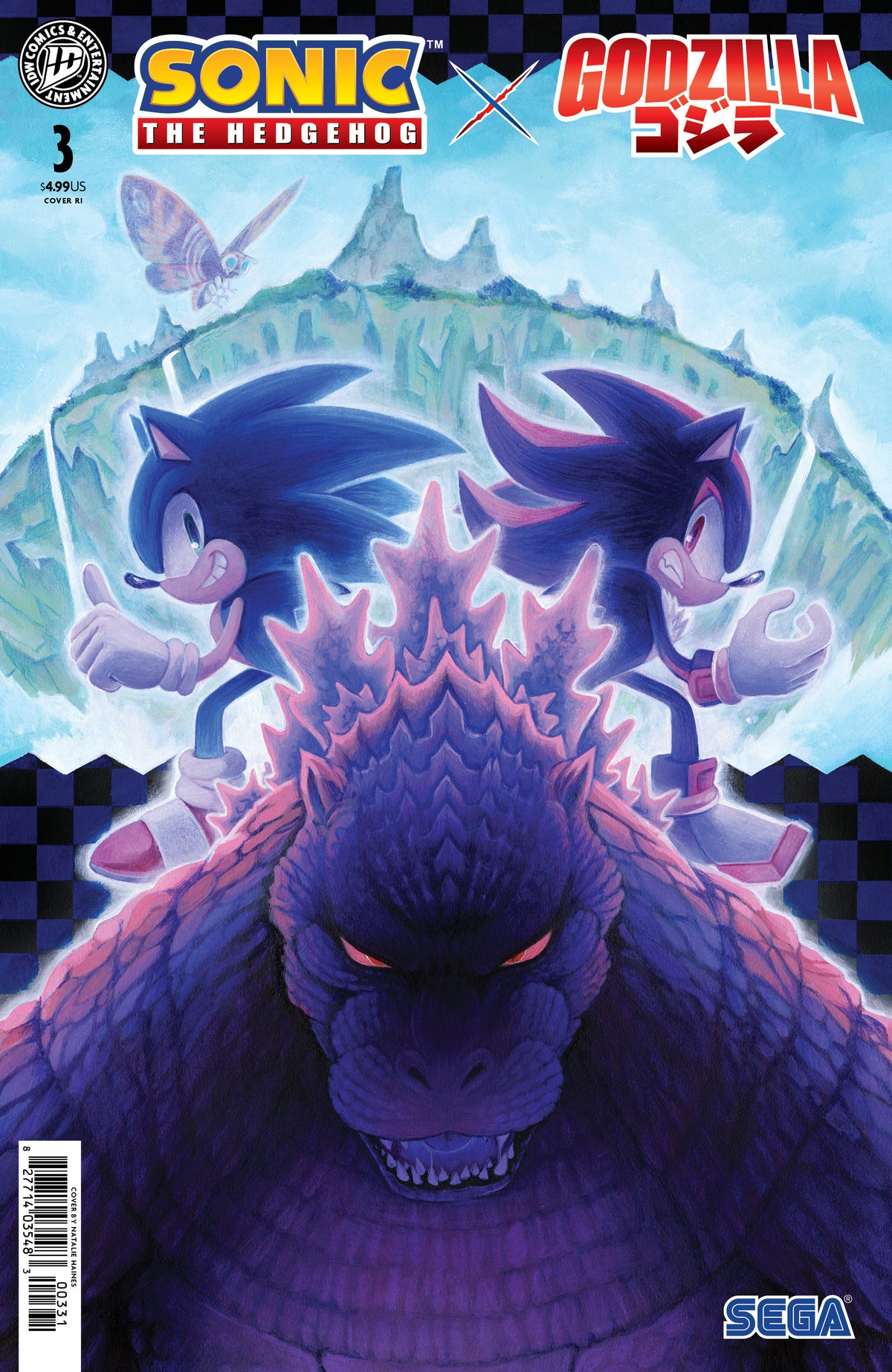 Sonic The Hedgehog X Godzilla #3 Variant RI 1:15 (Haines)
