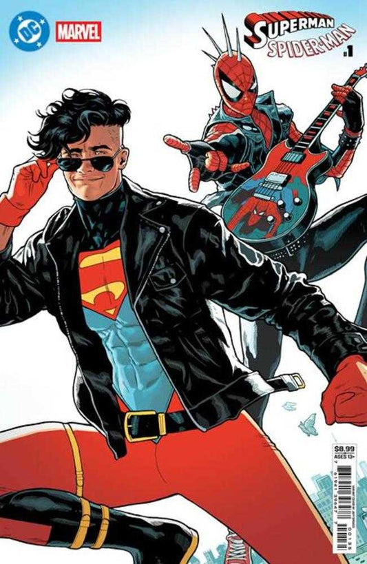 DC Marvel Superman Spider-Man #1 (One Shot) Cover U Jeff Spokes Superboy 90 S & Spider Punk Card Stock Variant